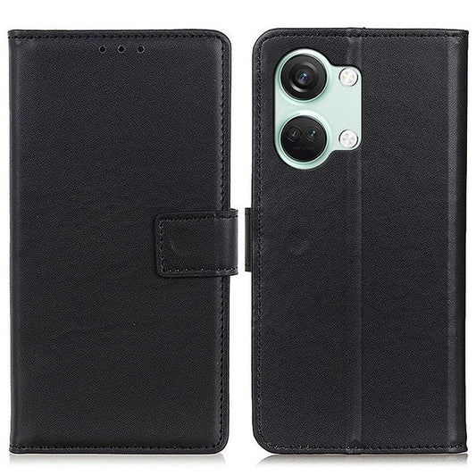 For OnePlus Nord 3 5G / Ace 2V Textured PU Leather Wallet Cover Anti-fall Flip Stand Phone Case - Black