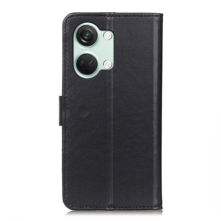 For OnePlus Nord 3 5G / Ace 2V Textured PU Leather Wallet Cover Anti-fall Flip Stand Phone Case - Black