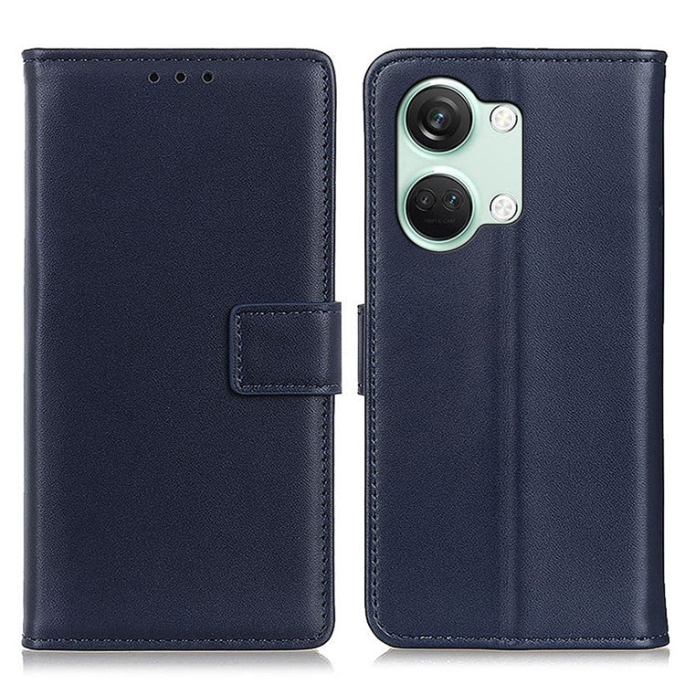 For OnePlus Nord 3 5G / Ace 2V Textured PU Leather Wallet Cover Anti-fall Flip Stand Phone Case - Blue