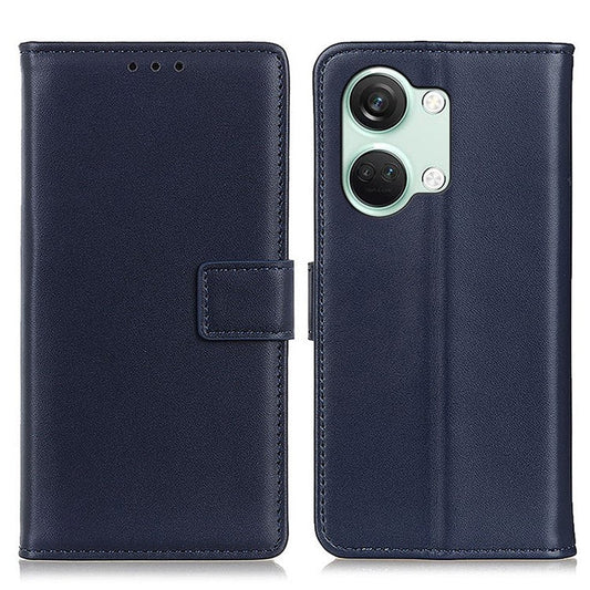 For OnePlus Nord 3 5G / Ace 2V Textured PU Leather Wallet Cover Anti-fall Flip Stand Phone Case - Blue