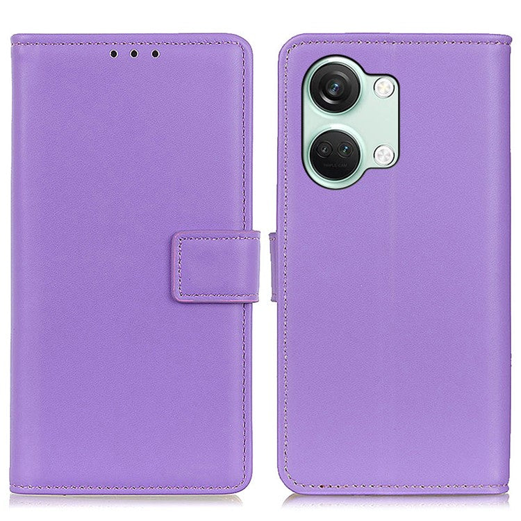 For OnePlus Nord 3 5G / Ace 2V Textured PU Leather Wallet Cover Anti-fall Flip Stand Phone Case - Purple
