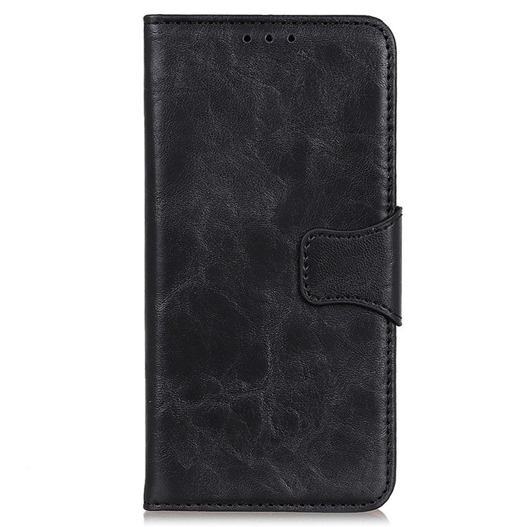 For OnePlus Nord 3 5G / Ace 2V Crazy Horse Texture Split Leather Phone Case Stand Phone Wallet Cover - Black
