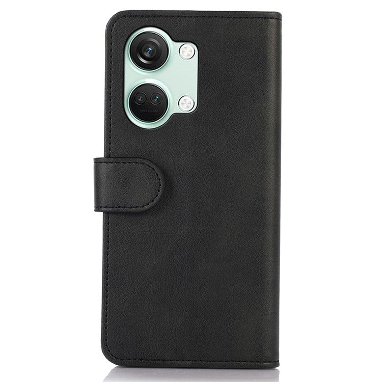 Stand Phone Case for OnePlus Nord 3 5G / Ace 2V , Wallet PU Leather Cowhide Texture Smartphone Cover - Black