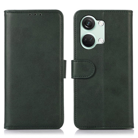 Stand Phone Case for OnePlus Nord 3 5G / Ace 2V , Wallet PU Leather Cowhide Texture Smartphone Cover - Green