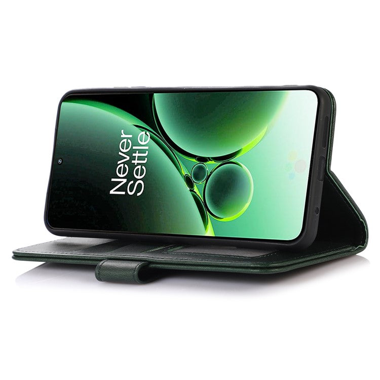 Stand Phone Case for OnePlus Nord 3 5G / Ace 2V , Wallet PU Leather Cowhide Texture Smartphone Cover - Green