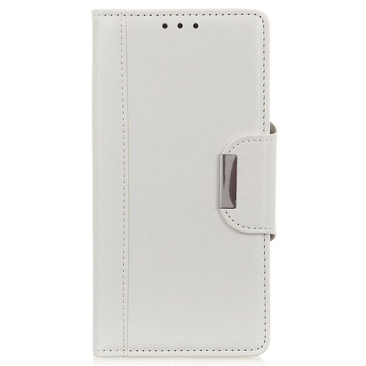 For OnePlus Nord 3 5G / Ace 2V PU Leather Case Foldable Stand Wallet Cowhide Texture Phone Cover - White