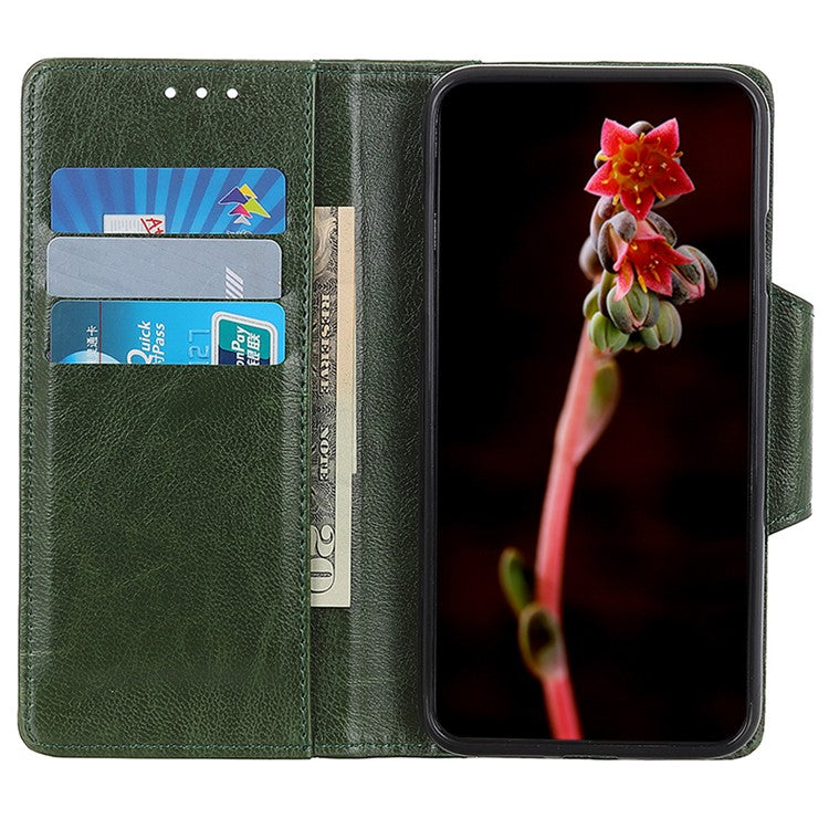 For OnePlus Nord 3 5G / Ace 2V PU Leather Case Foldable Stand Wallet Cowhide Texture Phone Cover - Green