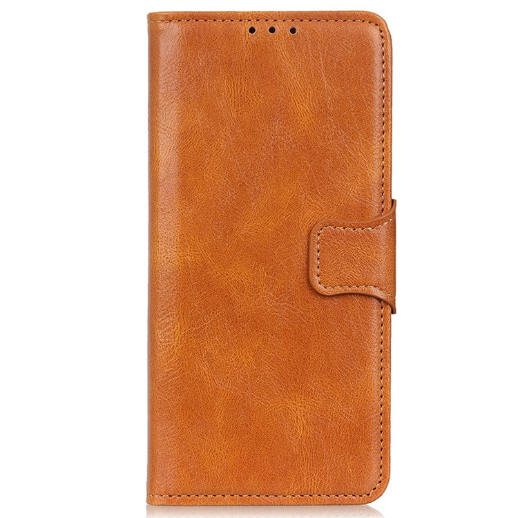 For OnePlus Nord 3 5G / Ace 2V PU Leather Case Crazy Horse Texture Wallet Stand Phone Shockproof Cover - Brown