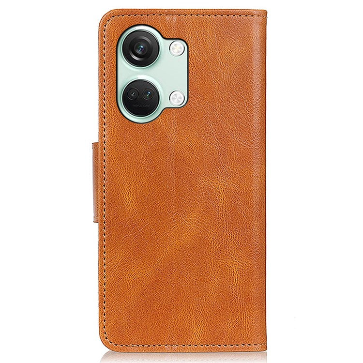 For OnePlus Nord 3 5G / Ace 2V PU Leather Case Crazy Horse Texture Wallet Stand Phone Shockproof Cover - Brown