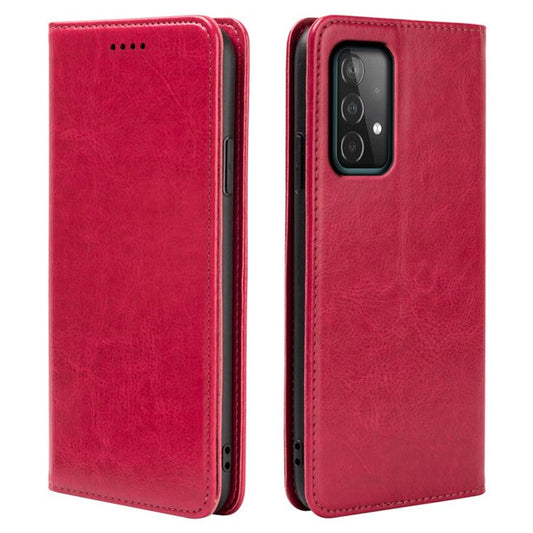 For Samsung Galaxy A23 4G / A23 5G (Global Version) Crazy Horse Texture Phone Case Wallet Drop Protection Magnetic PU Leather Stand Cover - Rose