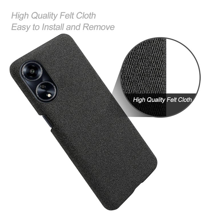 Phone Case for Oppo A1 5G / A98 5G / F23 5G , Dual Layer Cloth+Hard PC Protective Cover - Black
