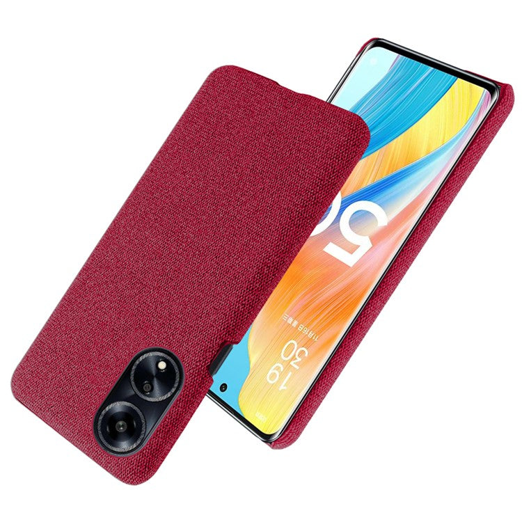 Phone Case for Oppo A1 5G / A98 5G / F23 5G , Dual Layer Cloth+Hard PC Protective Cover - Red