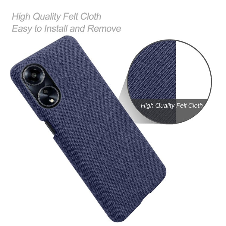 Phone Case for Oppo A1 5G / A98 5G / F23 5G , Dual Layer Cloth+Hard PC Protective Cover - Blue