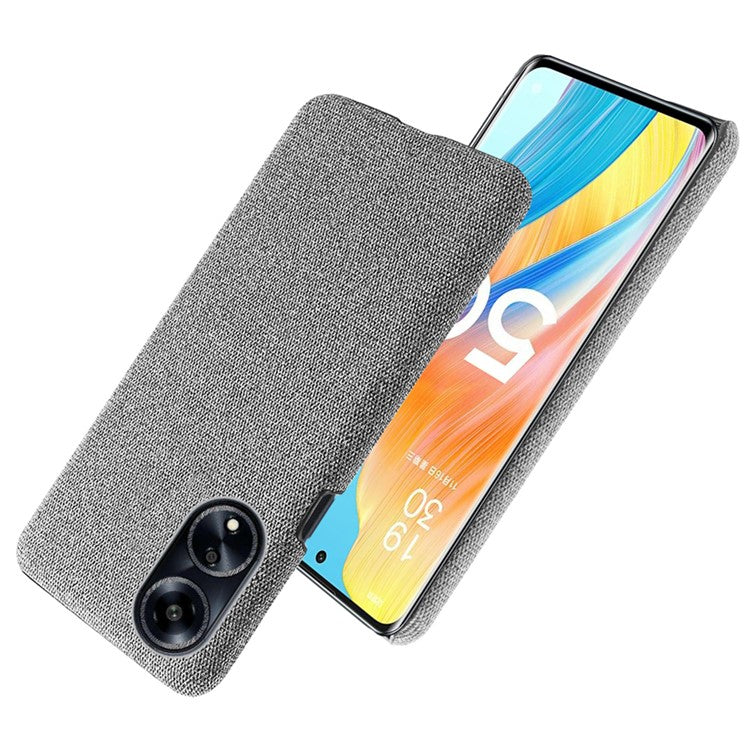 Phone Case for Oppo A1 5G / A98 5G / F23 5G , Dual Layer Cloth+Hard PC Protective Cover - Light Grey