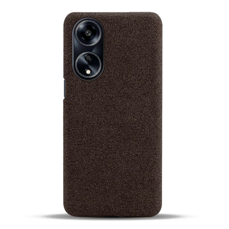 Phone Case for Oppo A1 5G / A98 5G / F23 5G , Dual Layer Cloth+Hard PC Protective Cover - Brown