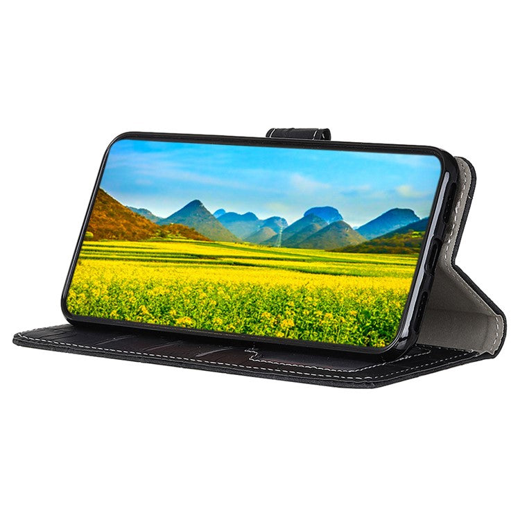 For OnePlus Nord 3 5G / Ace 2V Crocodile Texture Phone Drop-proof Case PU Leather Wallet Stand Cover - Black