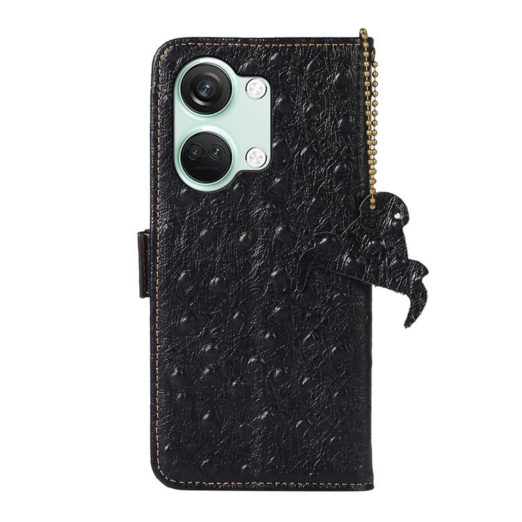 Wallet Case for OnePlus Ace 2V / Nord 3 5G , RFID Blocking Stand Genuine Cow Leather Phone Cover - Black