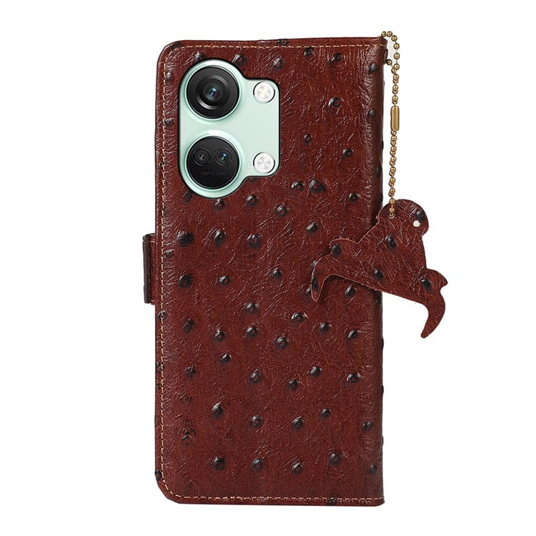 Wallet Case for OnePlus Ace 2V / Nord 3 5G , RFID Blocking Stand Genuine Cow Leather Phone Cover - Coffee