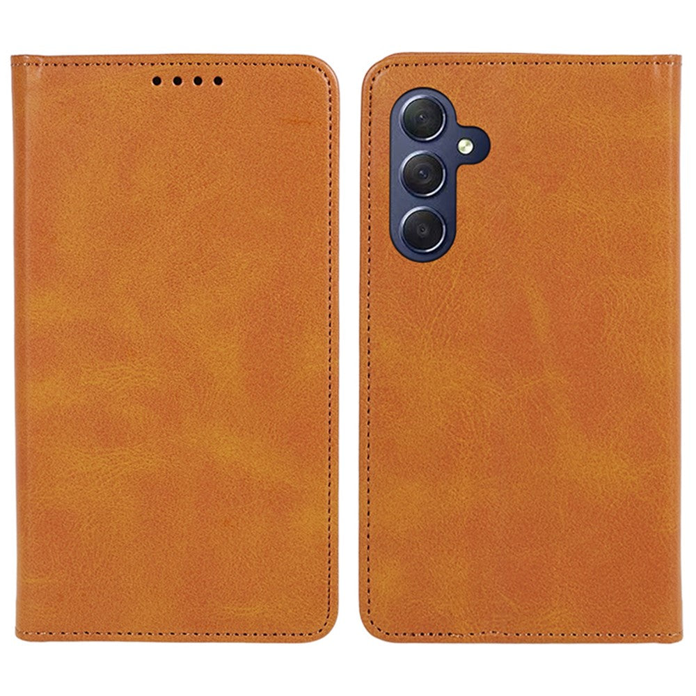 For Samsung Galaxy M54 5G / F54 5G Anti-drop PU Leather Stand Case Calf Texture Wallet  Phone Cover - Khaki