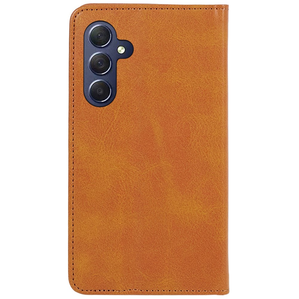 For Samsung Galaxy M54 5G / F54 5G Anti-drop PU Leather Stand Case Calf Texture Wallet  Phone Cover - Khaki