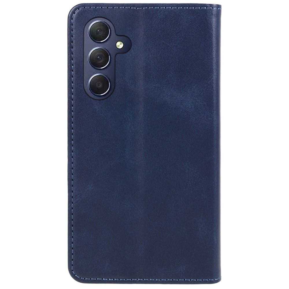 For Samsung Galaxy M54 5G / F54 5G Anti-drop PU Leather Stand Case Calf Texture Wallet  Phone Cover - Blue
