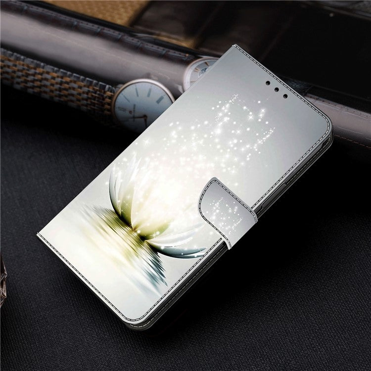 For Samsung Galaxy A32 5G Leather Phone Case 3D Pattern Printing Stand Wallet Folio Cover - Lotus