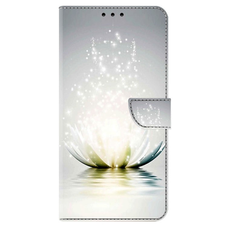For Samsung Galaxy A32 5G Leather Phone Case 3D Pattern Printing Stand Wallet Folio Cover - Lotus