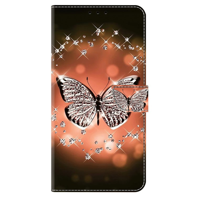 For Samsung Galaxy A34 5G Flip Protective Case 3D Pattern Printed PU Leather Stand Wallet Phone Cover - Crystal Butterfly