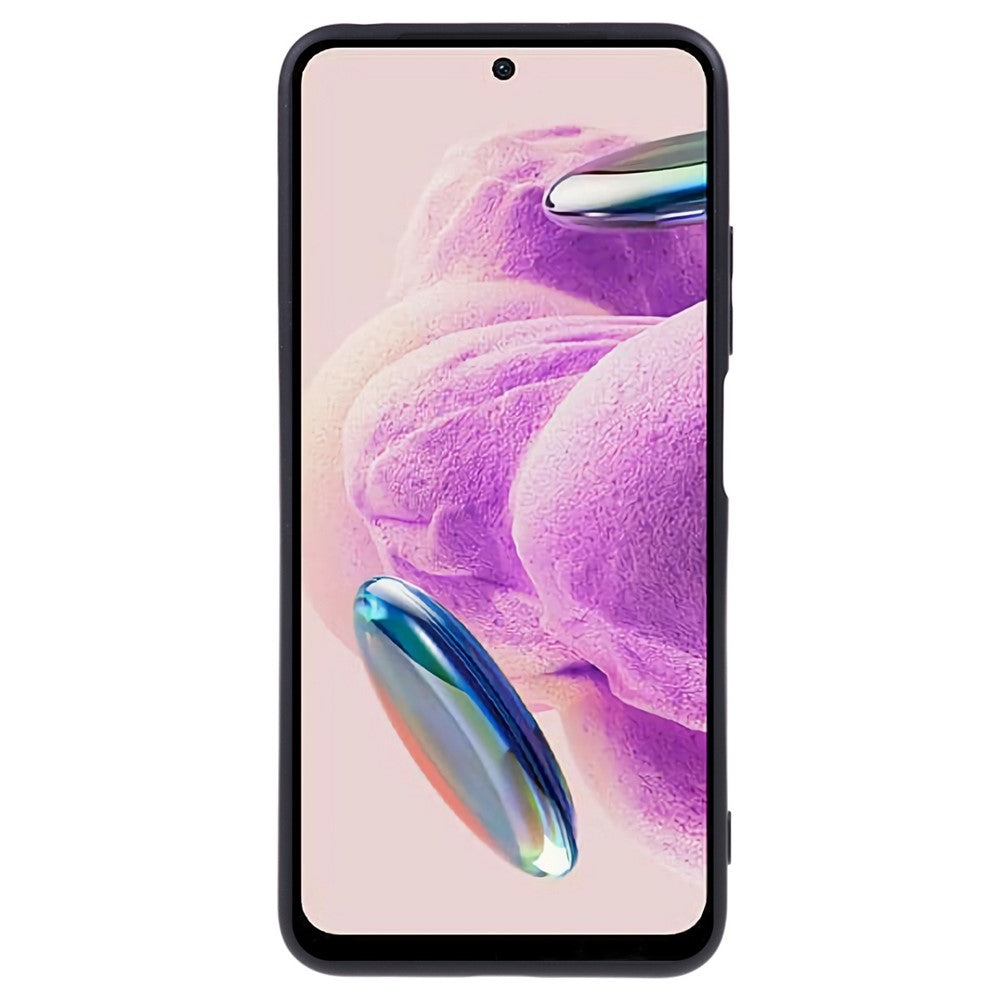 For Xiaomi Redmi Note 12S 4G Candy Color Rubberized TPU Case Anti-Scratch Fiber Lining Phone Cover - Black