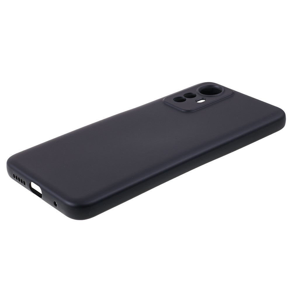 For Xiaomi Redmi Note 12S 4G Candy Color Rubberized TPU Case Anti-Scratch Fiber Lining Phone Cover - Black