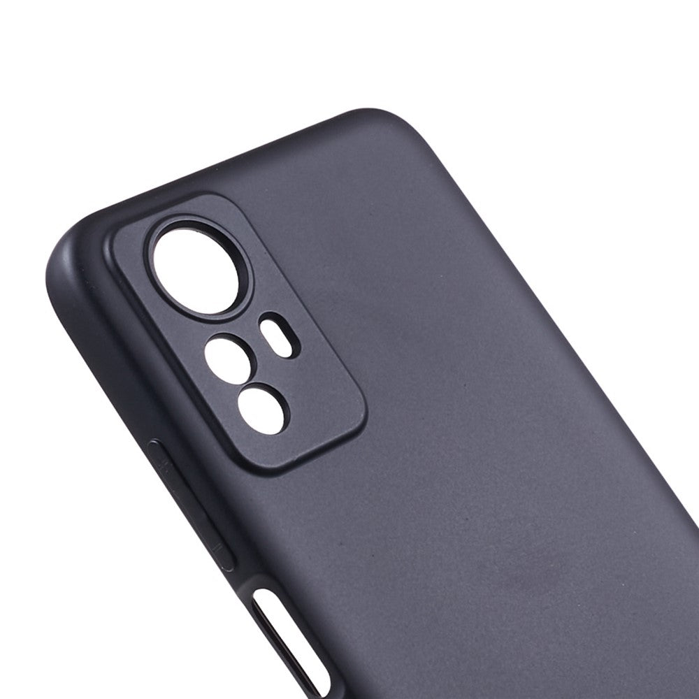 For Xiaomi Redmi Note 12S 4G Candy Color Rubberized TPU Case Anti-Scratch Fiber Lining Phone Cover - Black