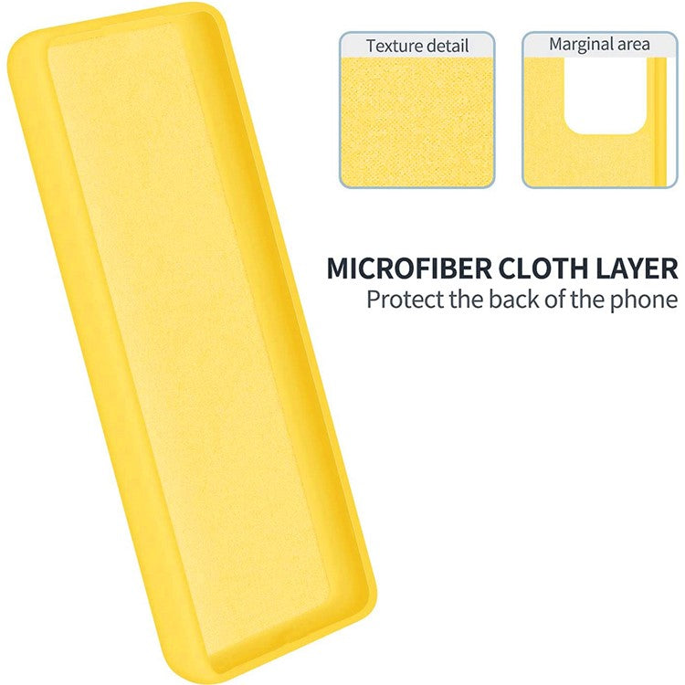 Phone Protection Case for Oppo A98 5G / A1 5G / F23 5G , Soft Lining Liquid Silicone Phone Cover with Strap - Yellow