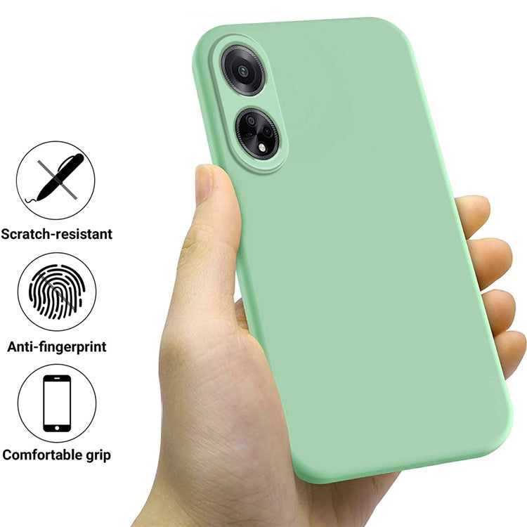 Phone Protection Case for Oppo A98 5G / A1 5G / F23 5G , Soft Lining Liquid Silicone Phone Cover with Strap - Green