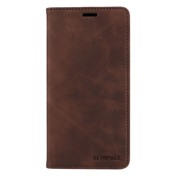 BETOPNICE 003 For Samsung Galaxy A24 4G (162.1 x 77.6 x 8.3mm) RFID Blocking PU Leather Stand Cover Shockproof Wallet Cell Phone Case - Brown