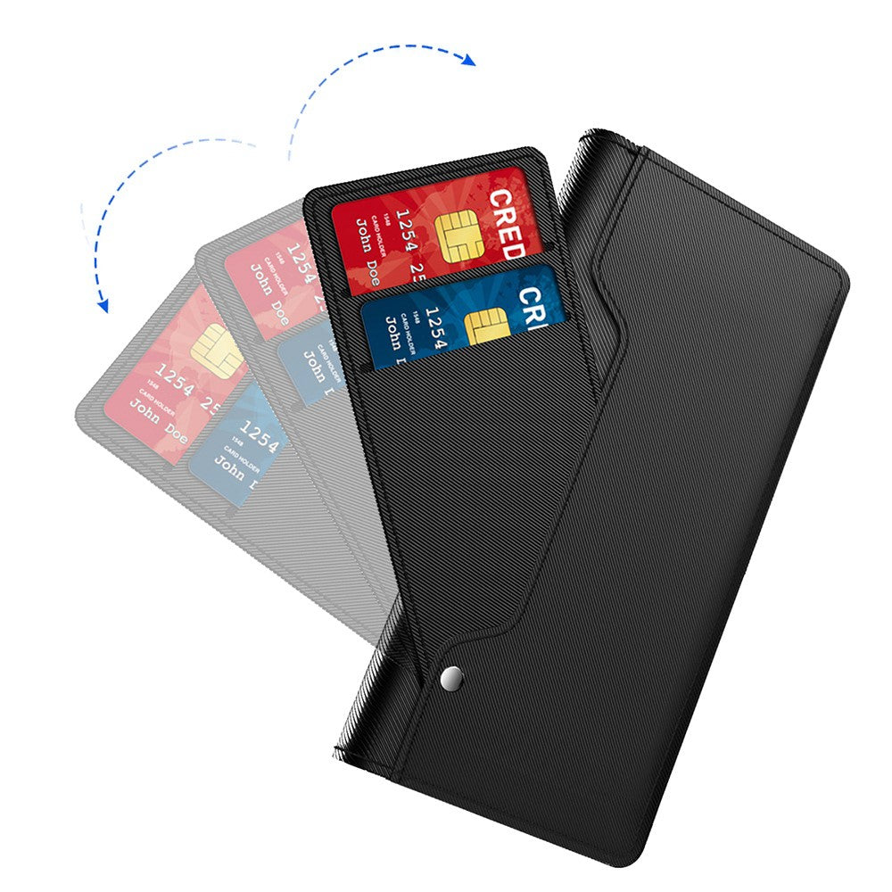 For Samsung Galaxy F54 5G / M54 5G Mobile Phone Case Mirror Card Holder PU Leather Shell Stand Cover - Black