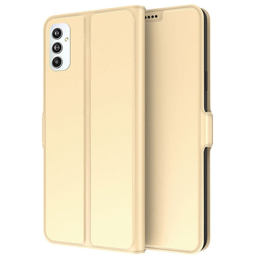 For Samsung Galaxy F54 5G / M54 5G PU Leather Stand Cover Full Protection Card Holder Cell Phone Case - Gold