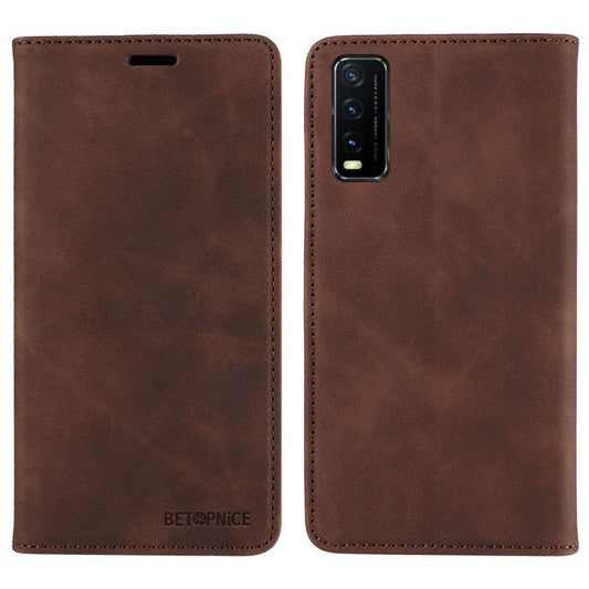 BETOPNICE 003 For vivo Y20 / Y20i / Y20s / Y12s / Y12s 2021 / Y11s / Y30 (China) / Y20 2021 / Y20G / Y30g 4G / iQOO U1x / Y20A / Y12a / T1x 4G / T1x (India) / Y20s [G] Leather Case - Brown