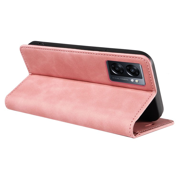 BETOPNICE 003 For Oppo A56s 5G / A57 (2022) 5G / A77 5G / K10 5G / A57 4G / A57e 4G / A57s 4G / A77 4G / Realme Q5i / Narzo 50 5G / V23 5G / OnePlus Nord N20 SE 4G Leather Phone Case - Pink