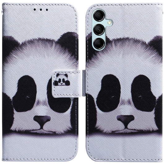 For Samsung Galaxy M54 5G / F54 5G PU Leather Stand Phone Case Pattern Printing Wallet Cover - Panda
