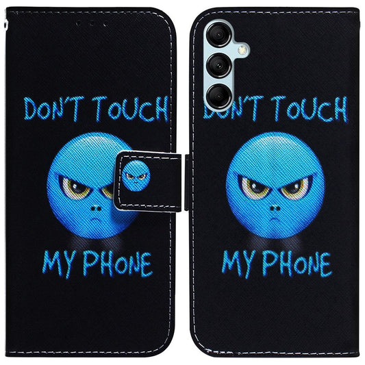 For Samsung Galaxy M54 5G / F54 5G PU Leather Stand Phone Case Pattern Printing Wallet Cover - Don't Touch My Phone