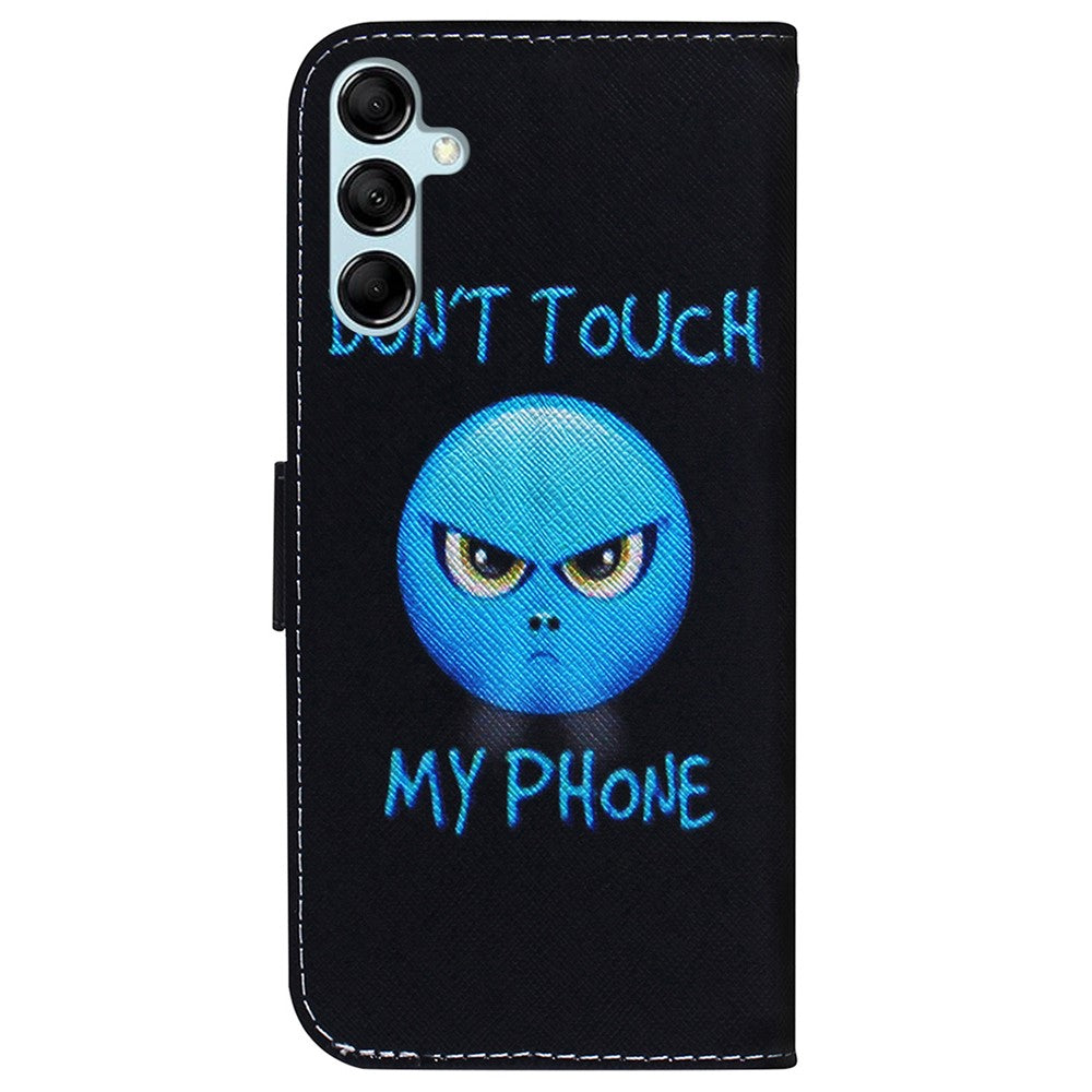 For Samsung Galaxy M54 5G / F54 5G PU Leather Stand Phone Case Pattern Printing Wallet Cover - Don't Touch My Phone