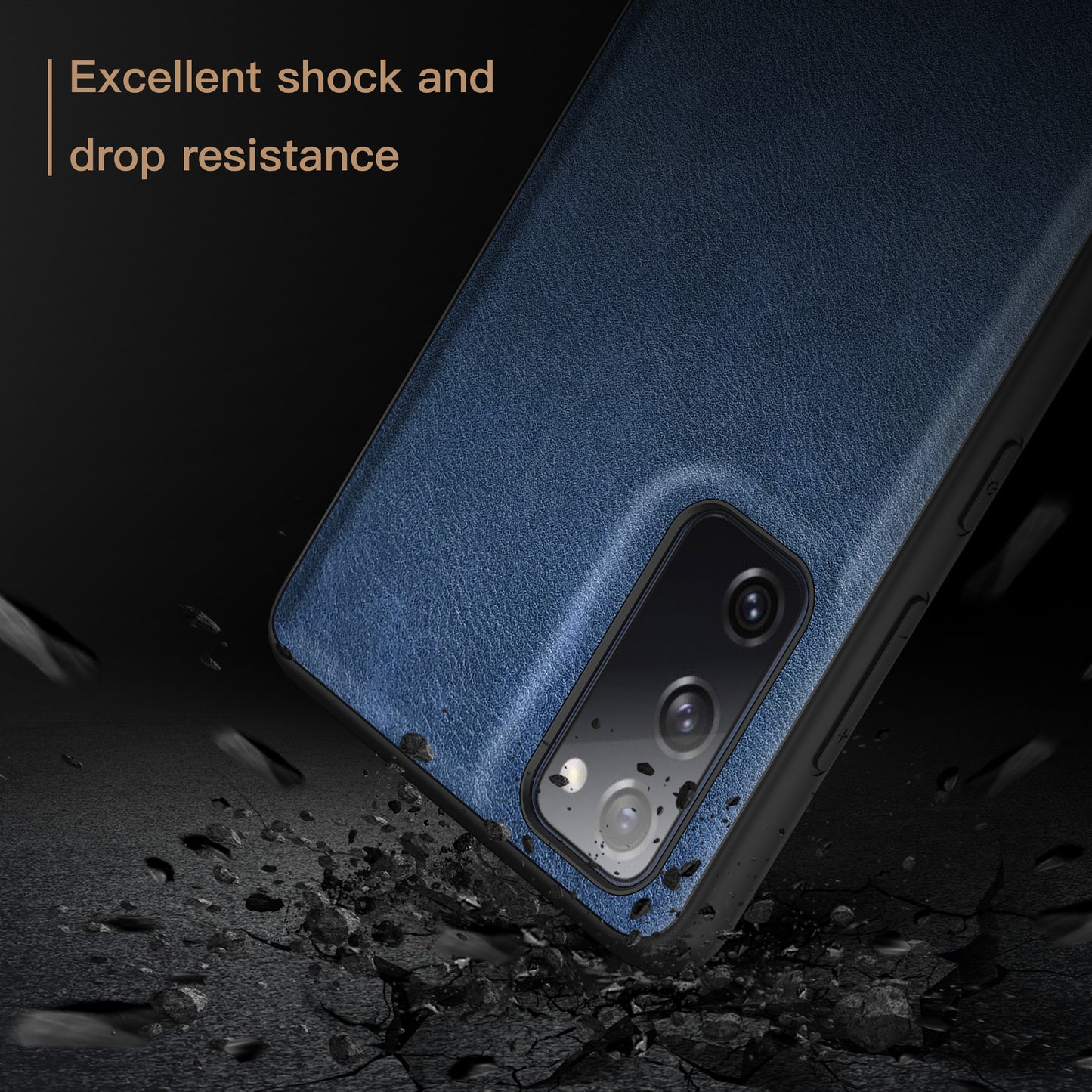 Retro Case for Samsung Galaxy S20 FE 4G / FE 5G / S20 Lite / S20 FE 2022 , PU Leather Coated TPU+PC Phone Cover - Blue