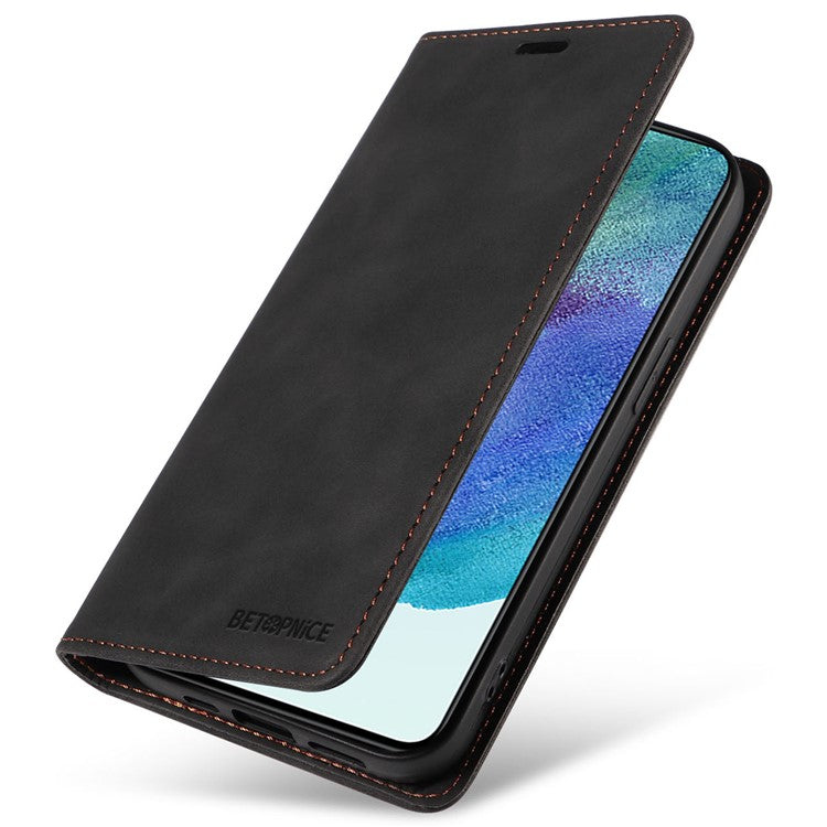 BETOPNICE 003 For Samsung Galaxy S21 4G / S21 5G RFID Blocking Wallet Stand Cover PU Leather Phone Case - Black
