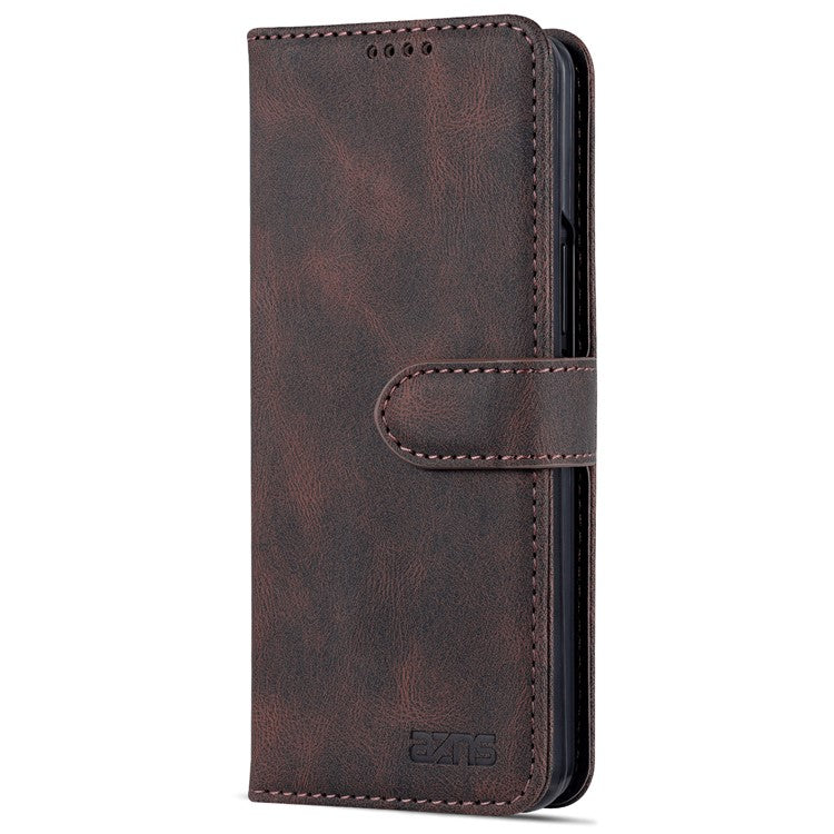 AZNS For Samsung Galaxy Z Fold5 5G PU Leather Wallet Phone Case Kickstand Shockproof Cover - Brown