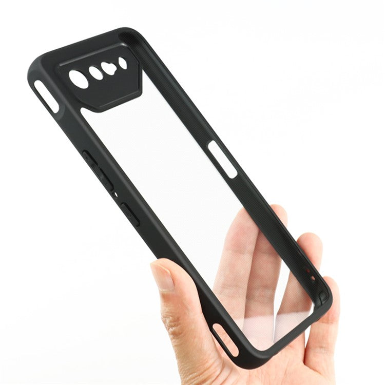 For Asus ROG Phone 7 5G Mobile Phone Cover Transparent Anti-Dust Flexible TPU + Hard PC Phone Case