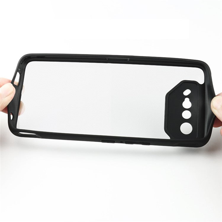 For Asus ROG Phone 7 5G Mobile Phone Cover Transparent Anti-Dust Flexible TPU + Hard PC Phone Case