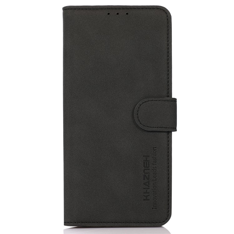 KHAZNEH For Samsung Galaxy S23 FE Textured PU Leather Case Phone Cover with Wallet Stand - Black