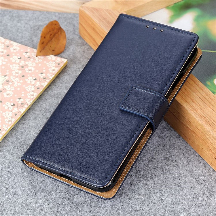 For Asus Zenfone 10 5G Textured PU Leather Cover Shockproof Wallet Stand Phone Case - Blue