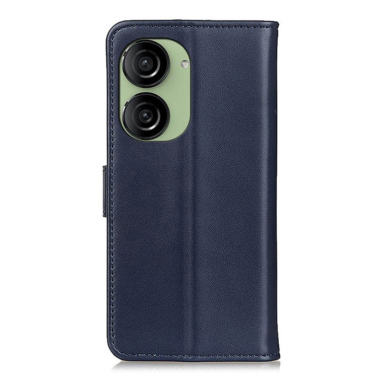 For Asus Zenfone 10 5G Textured PU Leather Cover Shockproof Wallet Stand Phone Case - Blue