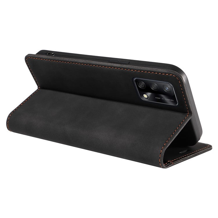 BETOPNICE 003 For Oppo A74 4G / F19 / F19s / A95 4G / Reno6 Lite RFID Blocking Flip Stand Leather Phone Case Wallet Cover - Black